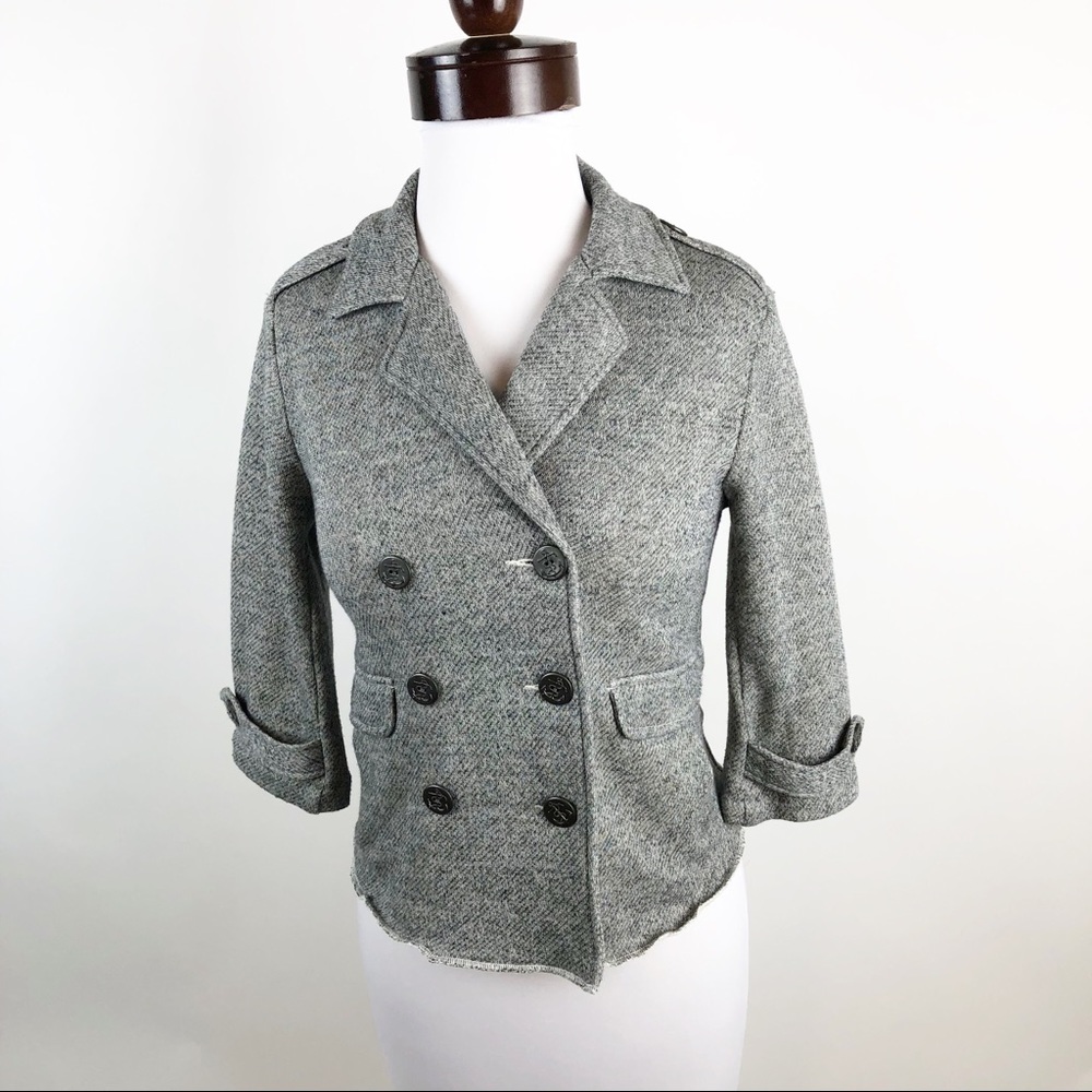 Cabi Shrunken Pea Coat Jacket XS Ponte Knit